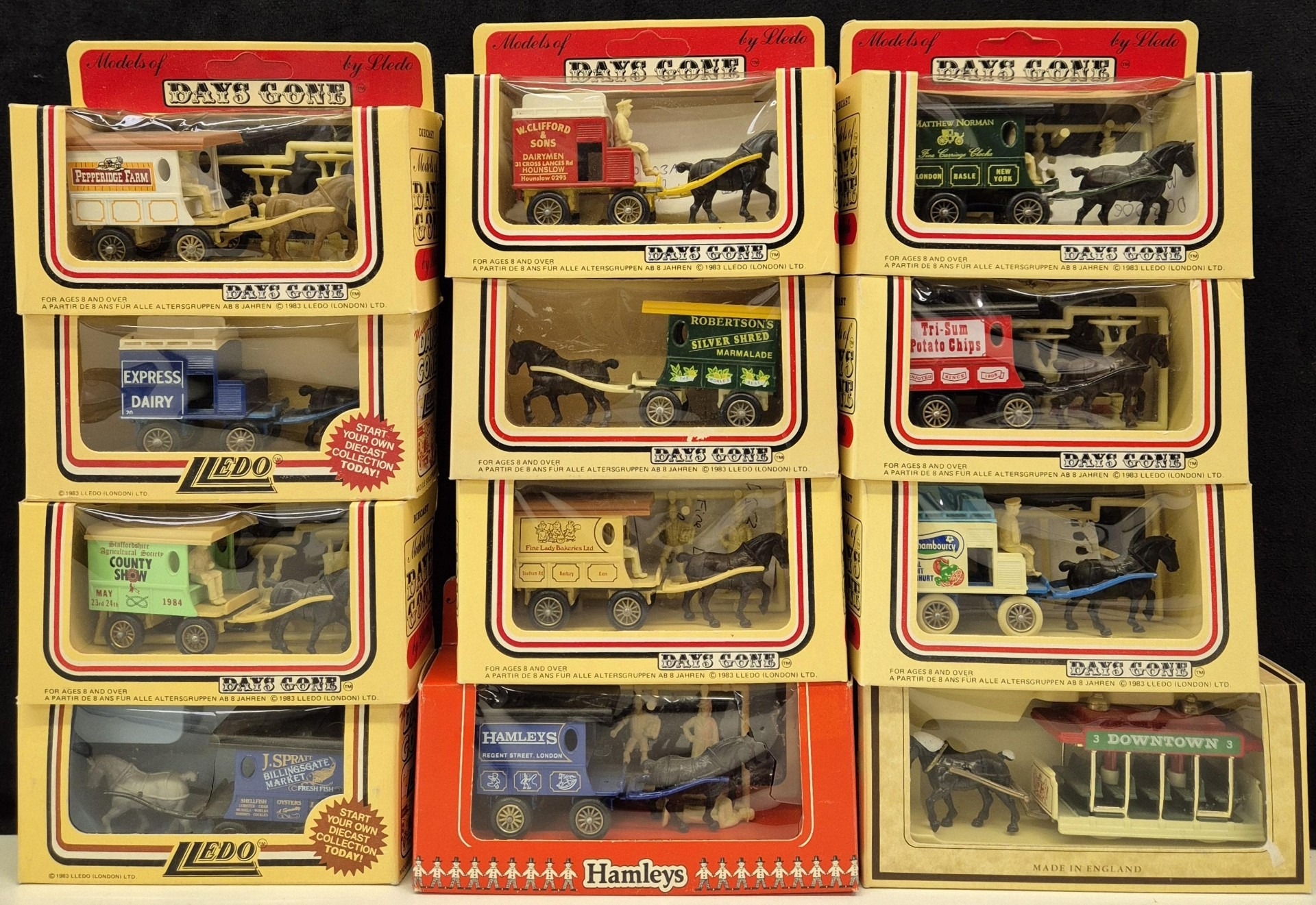 Collection of 12 early Lledo Days Gone boxed Horse Drawn tram ...