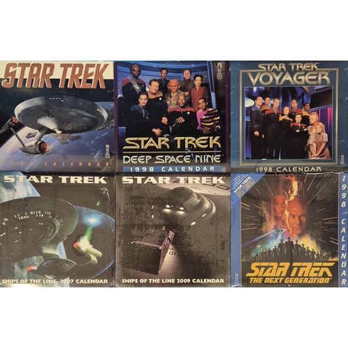 136 - Collection of 12 sealed (mostly) Star Trek calendars, spanning the years 1997-2009. To include Next ... 