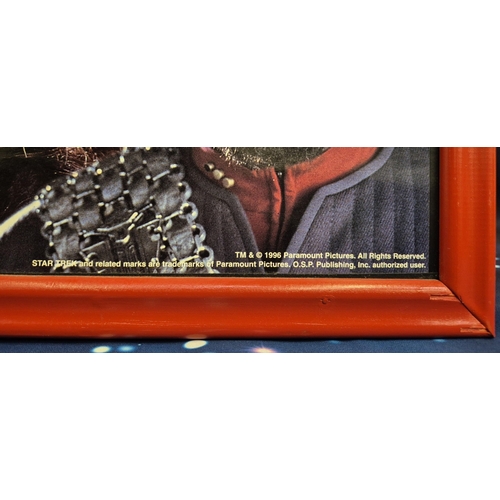 230 - Star Trek First Contact movie poster, framed & repurposed with an added clock mechanism. Framed dime... 