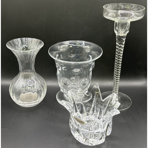 1675 - Large collection of vintage crystal & cut glass. To include bowls, vases, candleholders, etc.