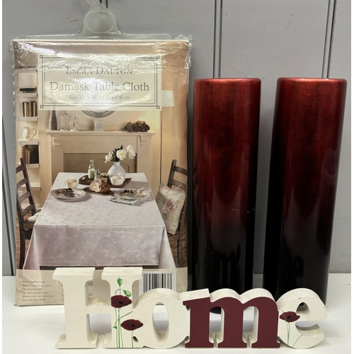 2152 - Large selection of mostly new/unused kitchenware. To include 'Poppy' dinnerware, tupperware, tablecl... 