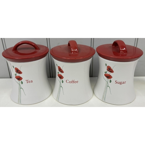 2152 - Large selection of mostly new/unused kitchenware. To include 'Poppy' dinnerware, tupperware, tablecl... 