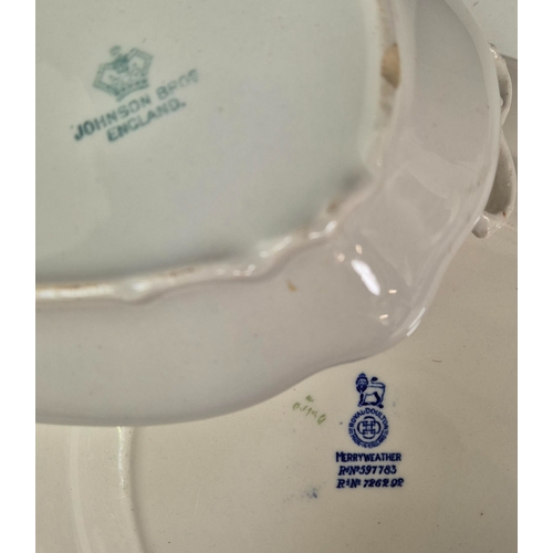 2363 - Collection of vintage tableware. To include glass & ceramic jelly moulds, together with 9 Royal Doul... 