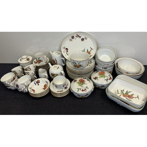 1314 - Large collection of Royal Worcester 'Evesham' dinnerware. To include over 60 pieces.