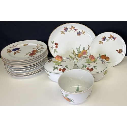 1314 - Large collection of Royal Worcester 'Evesham' dinnerware. To include over 60 pieces.