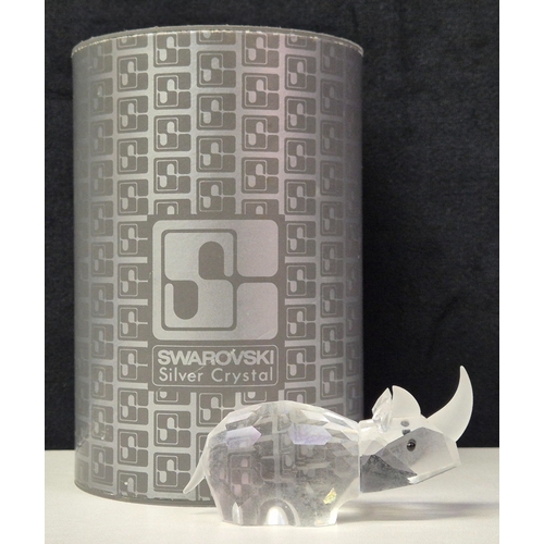 7076 - Swarovski model no: 7622 070 000 - Rhinoceros 

This retired Swarovski crystal rhinoceros belonged t... 