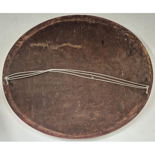 Antique oval mirror, with gilded frame. Dimensions 49cm x 59cm.