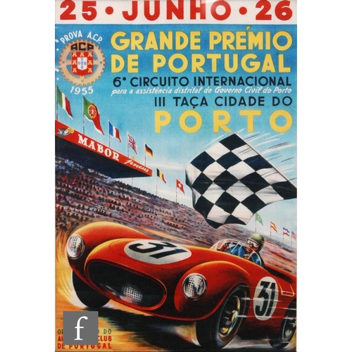 145 - Three replica 1950s Grand Prix Portuguese posters, 60cm x 41cm, framed (3)