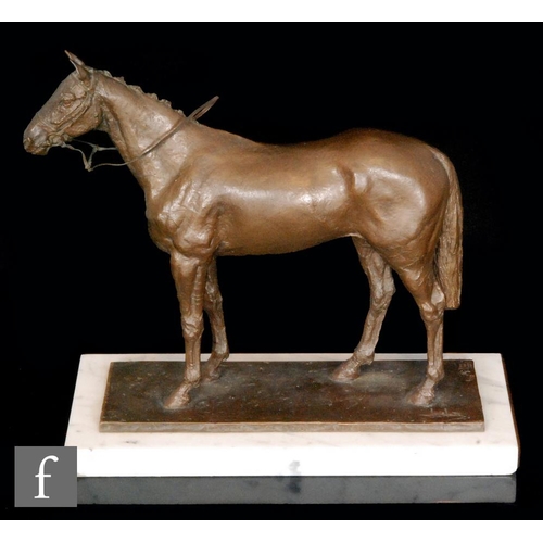 151 - A limited edition bronze study of a racehorse, titled 'Comedy of Errors, 1975', numbered 4/10, beari... 