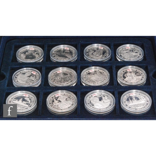 402 - Elizabeth II - Eighteen silver proof coins The History of the Royal Navy collection in mahogany case... 