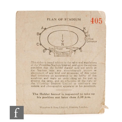 44 - A 1931 West Bromwich Albion vs Birmingham cup final ticket for the West standing enclosure at Wemble... 