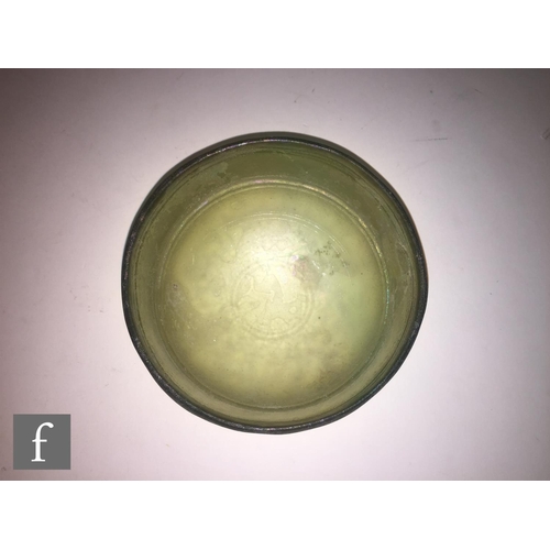 120 - Roman 2nd to 4th Century AD - A pale green glass shallow bowl with traces of iridescence and interna... 