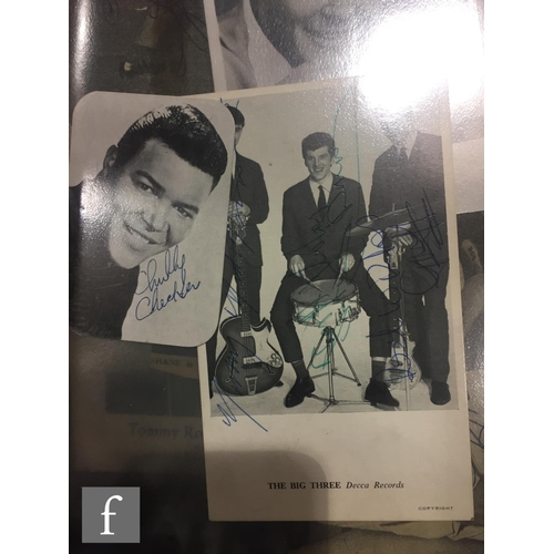 228 - A collection of various 1960s autographs, each on various newspaper cuttings, promotional cards and ... 