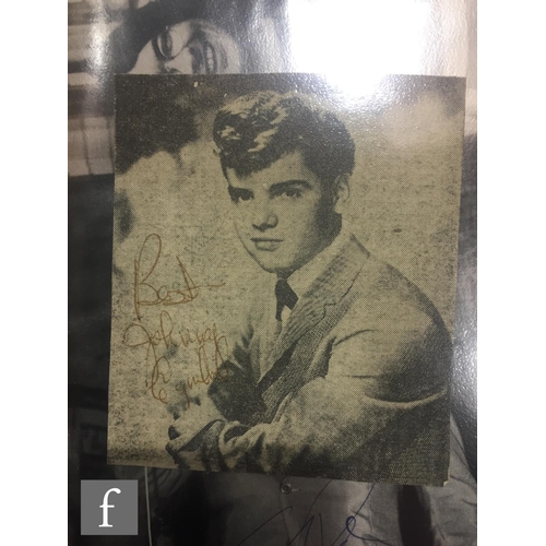 228 - A collection of various 1960s autographs, each on various newspaper cuttings, promotional cards and ... 