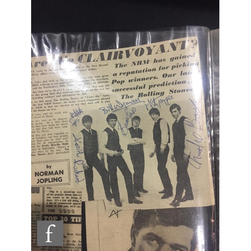 228 - A collection of various 1960s autographs, each on various newspaper cuttings, promotional cards and ... 