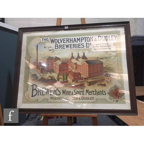 244 - An early 20th Century pictorial advertising poster for The Wolverhampton & Dudley Breweries Ltd, hea... 