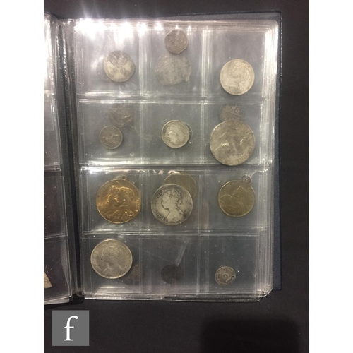 445 - Roman to Victoria - A small album containing denarius, hammered pennies , cut half's, groats etc (qt... 