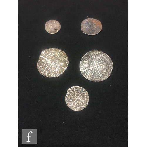 493 - Edward IV (1461-1485) to Henry VI (1422-1461) - Groats, two other hammered coins and a Charles II tw... 