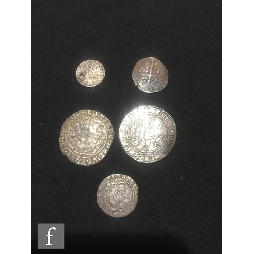 493 - Edward IV (1461-1485) to Henry VI (1422-1461) - Groats, two other hammered coins and a Charles II tw... 