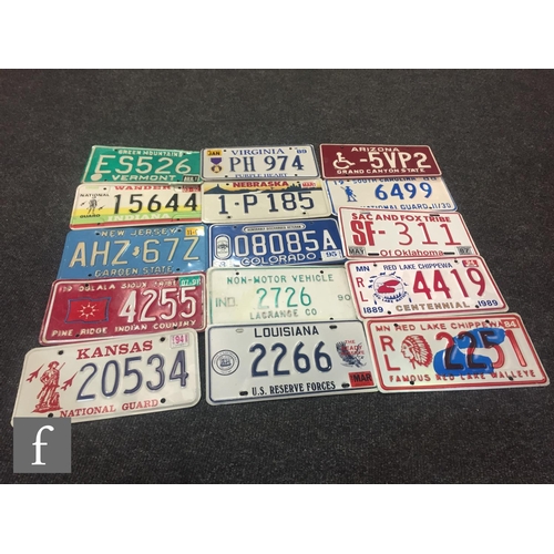 53 - A collection of American licence number plates from the 1990s and later to include various states su... 