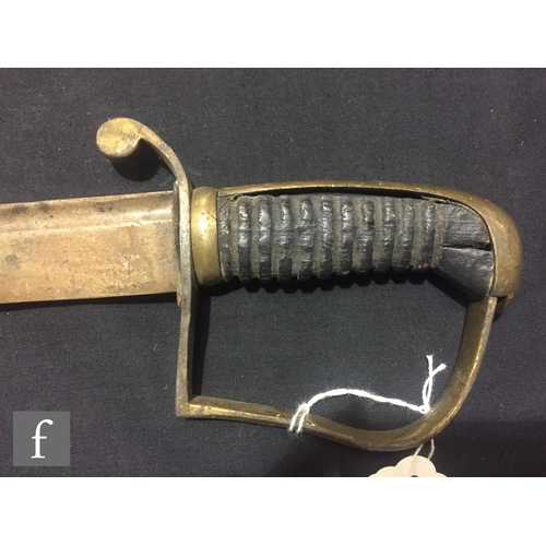 343 - A 19th Century naval officers dress sword with hinged guard and lion pommel, a World War One officer... 