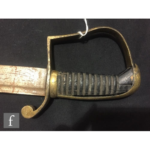 343 - A 19th Century naval officers dress sword with hinged guard and lion pommel, a World War One officer... 