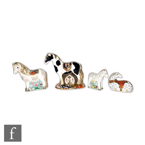 21 - Four Royal Crown Derby horse paperweights comprising Appleby Stallion commissioned by Sinclairs, She... 