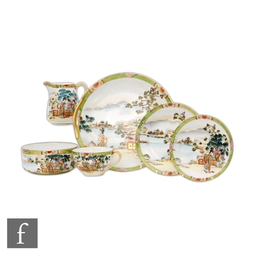 34 - An early 20th Century Noritake part tea set comprising twelve teacups, twelve saucers, twelve side p... 