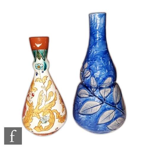 38 - A late 19th to early 20th Century Carlo Manzoni, Minerva Art Ware vase decorated with incised flower... 