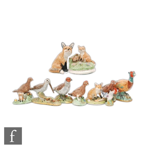 70 - Eleven assorted Basil Matthews naturalistic animals comprising seven birds and four foxes, each sign... 