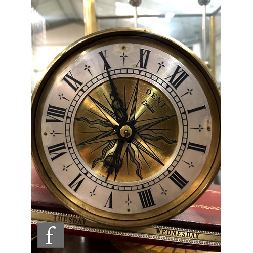954 - A late 20th Century Dent inclined plane mantle clock, the inscribed centre bordered by a silvered ch... 