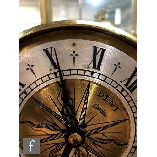 954 - A late 20th Century Dent inclined plane mantle clock, the inscribed centre bordered by a silvered ch... 