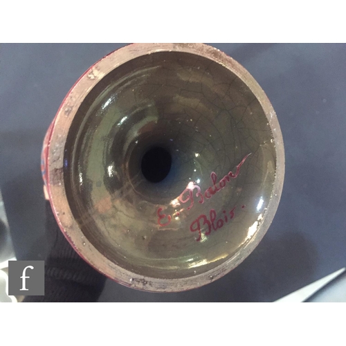 52 - A late 19th Century French ewer decorated in the Hispano-Moresque style by Emile Balon, with painted... 