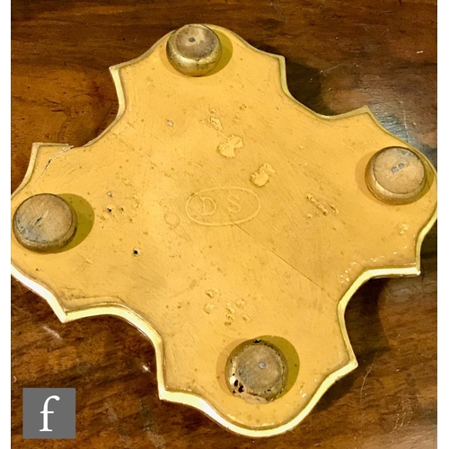 927 - A late 19th Century French ormolu and champleve enamel clock garniture, the four sided glass panel c... 