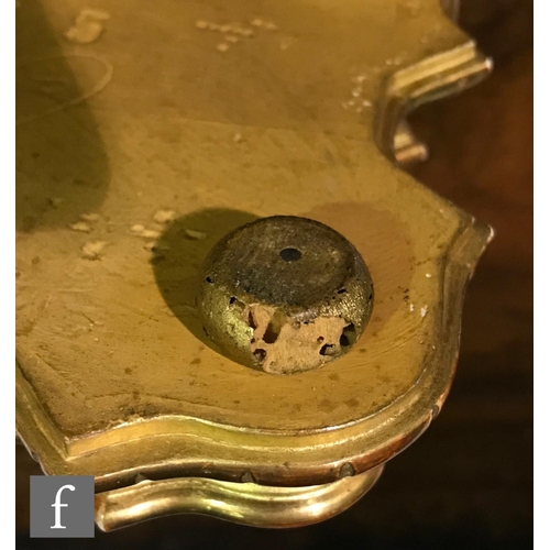 927 - A late 19th Century French ormolu and champleve enamel clock garniture, the four sided glass panel c... 