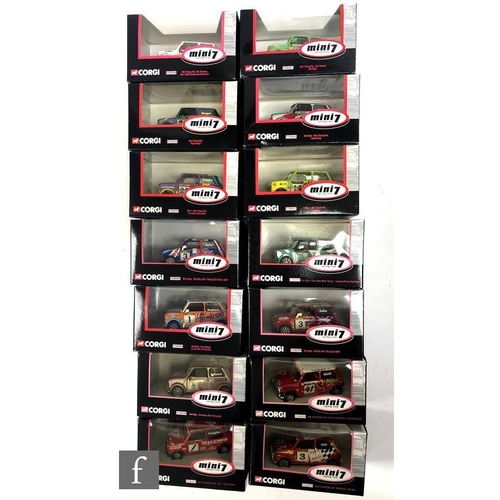 113 - Fourteen Corgi Mini 7 Racing Club diecast models, all boxed. (14)