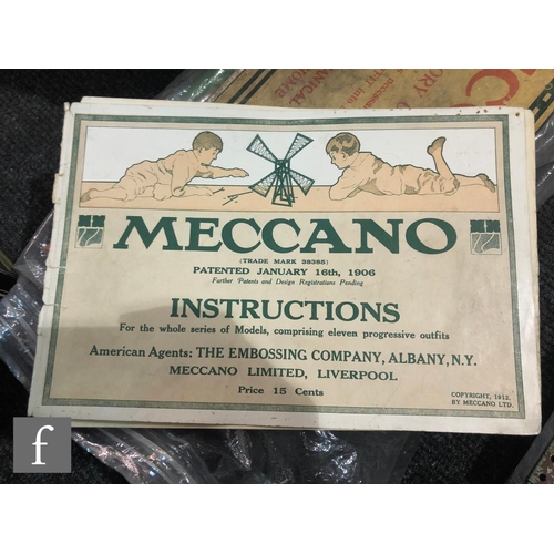 185 - A Meccano No. 1 Outfit contained in blue box with picture label to both sides of the lid, with instr... 