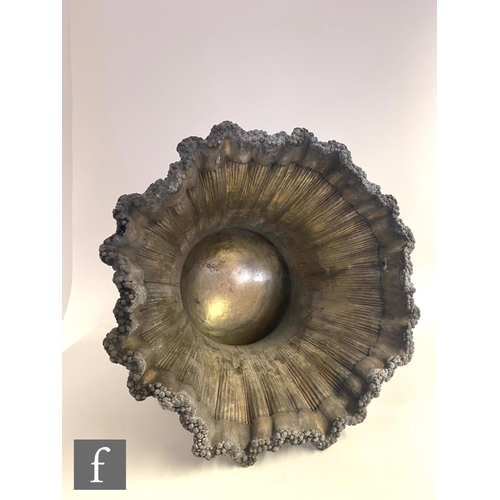 90 - A Georgian hallmarked silver campana urn shaped wine cooler shaped circular base below fruiting vine... 