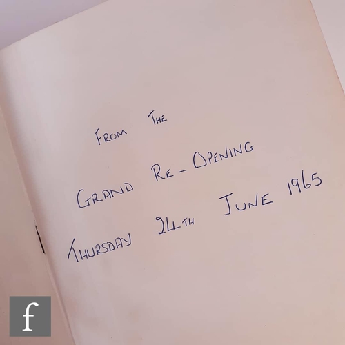 96 - A 1965 autographed visitor book, this book was used for the Grand Hotel, Birmingham re-opening on 24... 