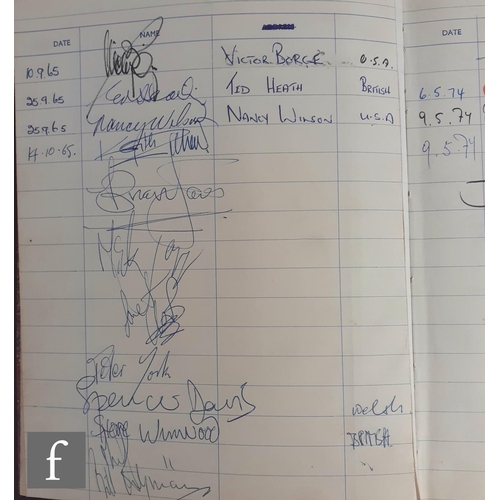 96 - A 1965 autographed visitor book, this book was used for the Grand Hotel, Birmingham re-opening on 24... 