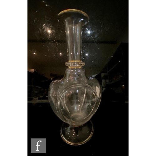 22 - Lobmeyr - A late 19th Century drinks set, circa 1890s, comprising a clear crystal decanter with swep... 