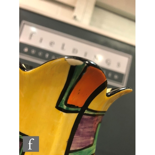 234 - Clarice Cliff - Football - A pair of shape 361 vases circa 1929, hand painted with abstract line and... 