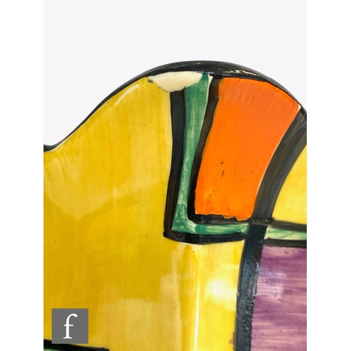 234 - Clarice Cliff - Football - A pair of shape 361 vases circa 1929, hand painted with abstract line and... 