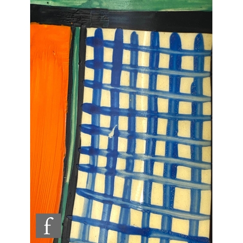 234 - Clarice Cliff - Football - A pair of shape 361 vases circa 1929, hand painted with abstract line and... 