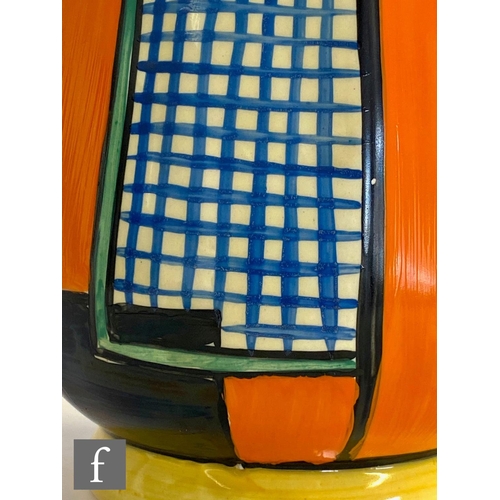 234 - Clarice Cliff - Football - A pair of shape 361 vases circa 1929, hand painted with abstract line and... 
