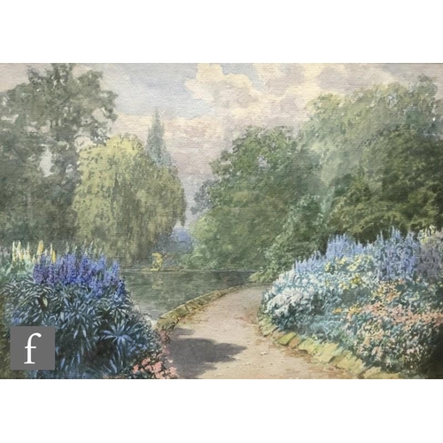 399 - HERBERT H. COLLYER (1863-1947) - A garden in full bloom, watercolour, signed and dated 1934, framed,... 