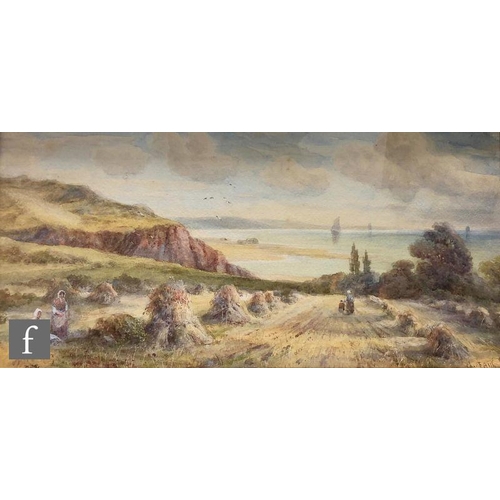 402 - CHARLES FREDERICK  ALLBON (LATE 19TH CENTURY) - A coastal cornfield, Anglesey, watercolour, signed, ... 