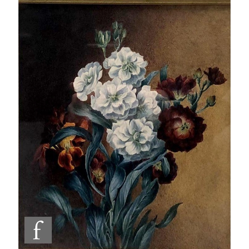 423 - ENGLISH SCHOOL (CIRCA 1900) - A study of daffodils in an Art Nouveau jug, watercolour, framed, 54cm ... 