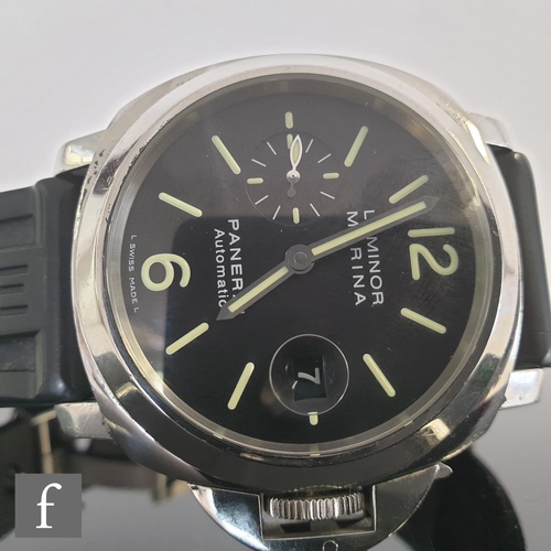 728 - A gentleman's stainless steel, Panerai Luminor Marina Firenze 1860, automatic wrist watch, batons, A... 