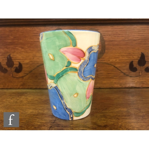 26 - A Clarice Cliff Blue Chintz pattern lemonade beaker circa 1932, hand painted with stylised flowers a... 